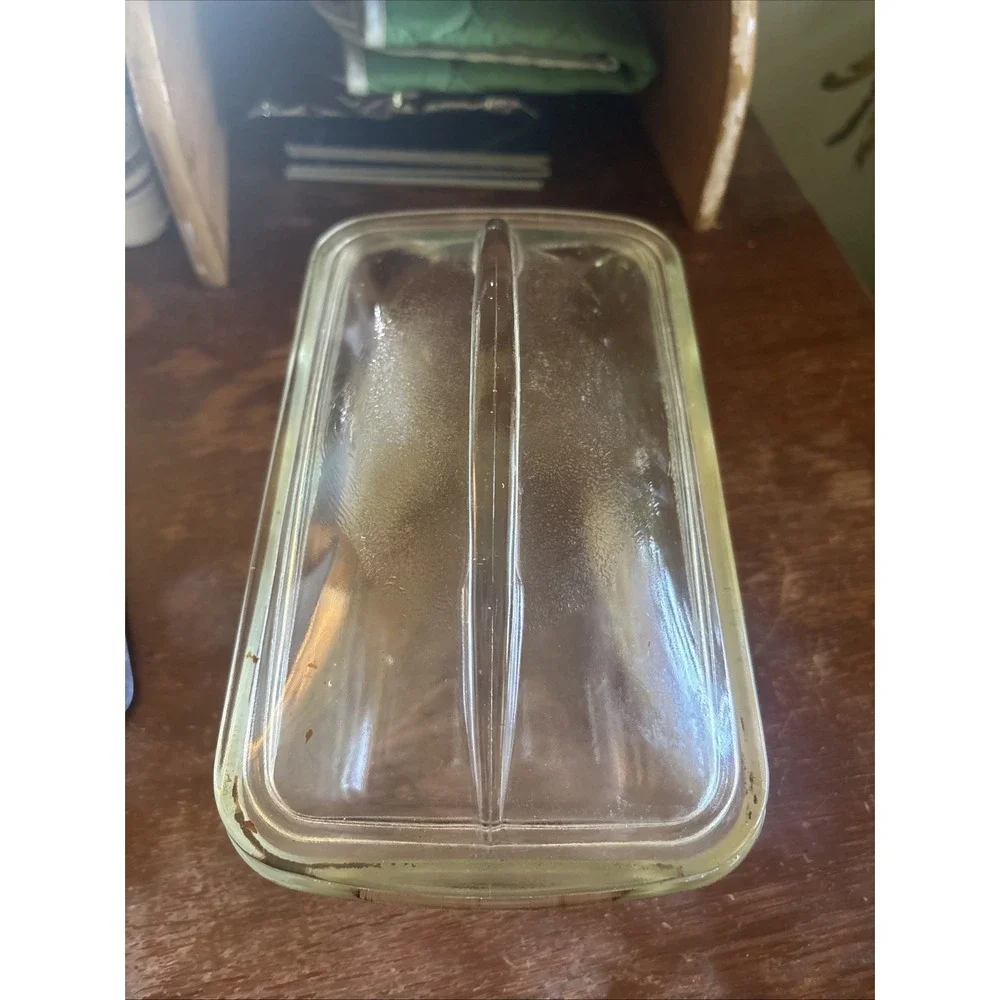 Vintage Westinghouse Clear Refrigerator Loaf Pan Glass Dish with Fin Lid‎